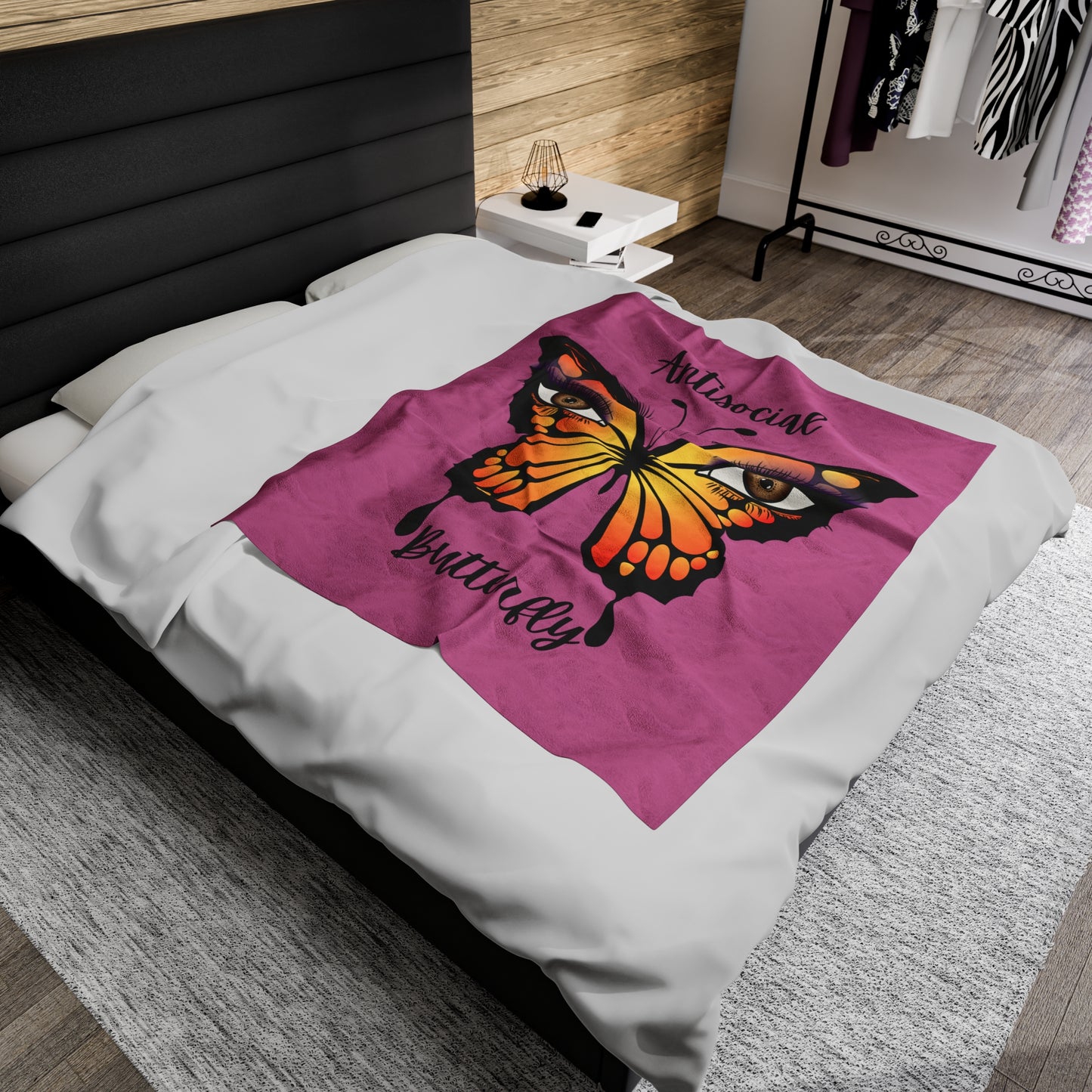 antisocial butterfly Velveteen Plush Blanket