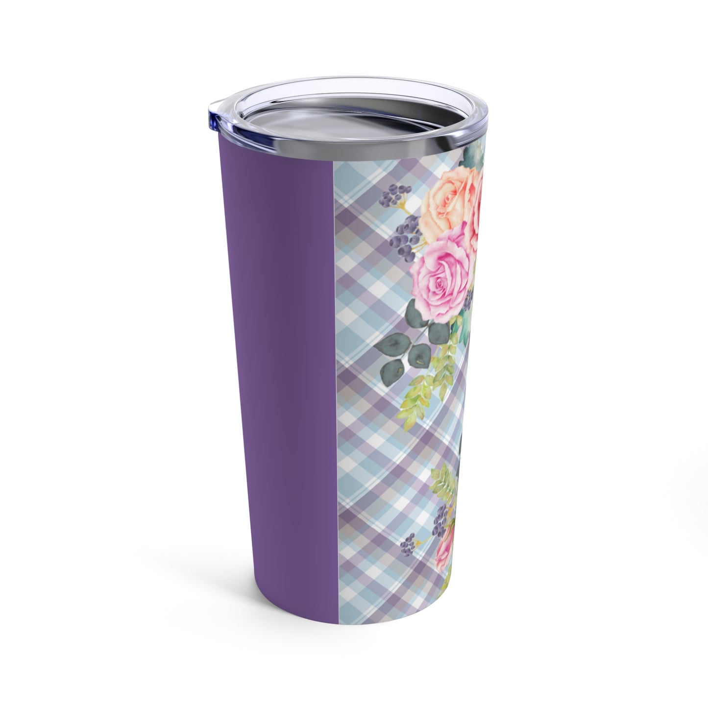 Floral Plaid Tumbler 20oz