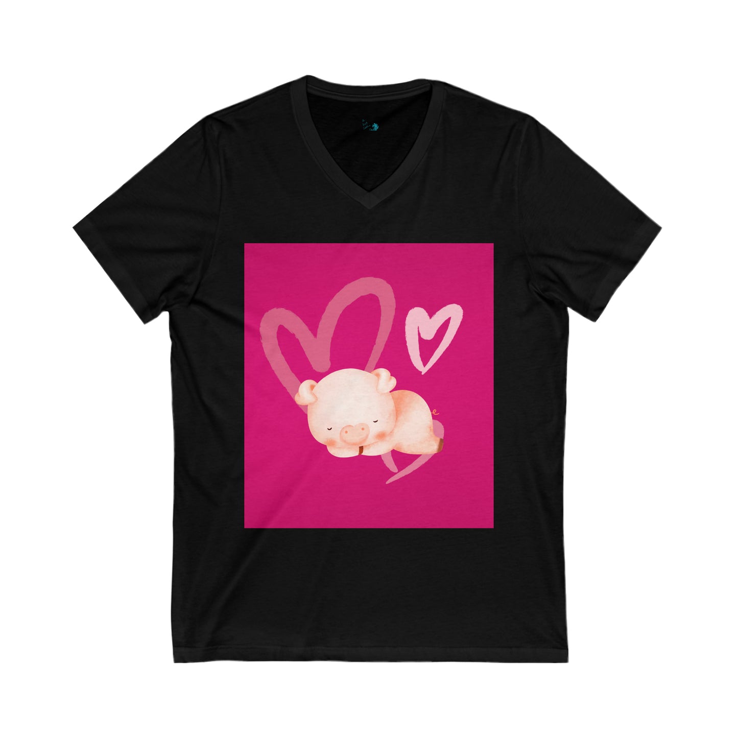 Love Piggy Unisex Jersey Short Sleeve V-Neck Tee