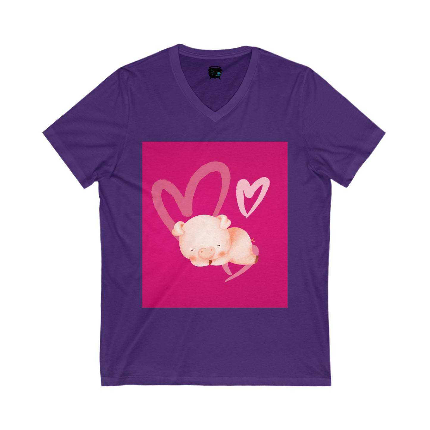 Love Piggy Unisex Jersey Short Sleeve V-Neck Tee