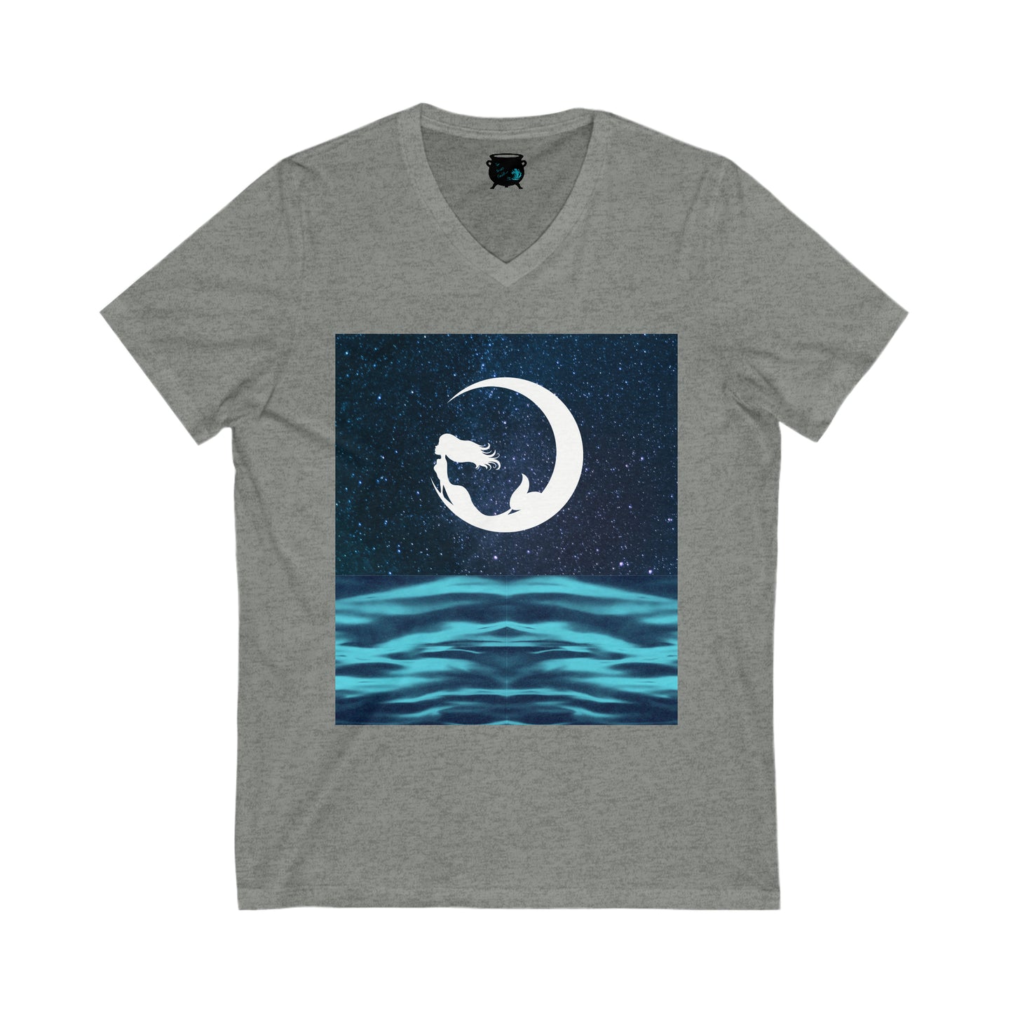 Mermaid Moon Unisex Jersey Short Sleeve V-Neck Tee