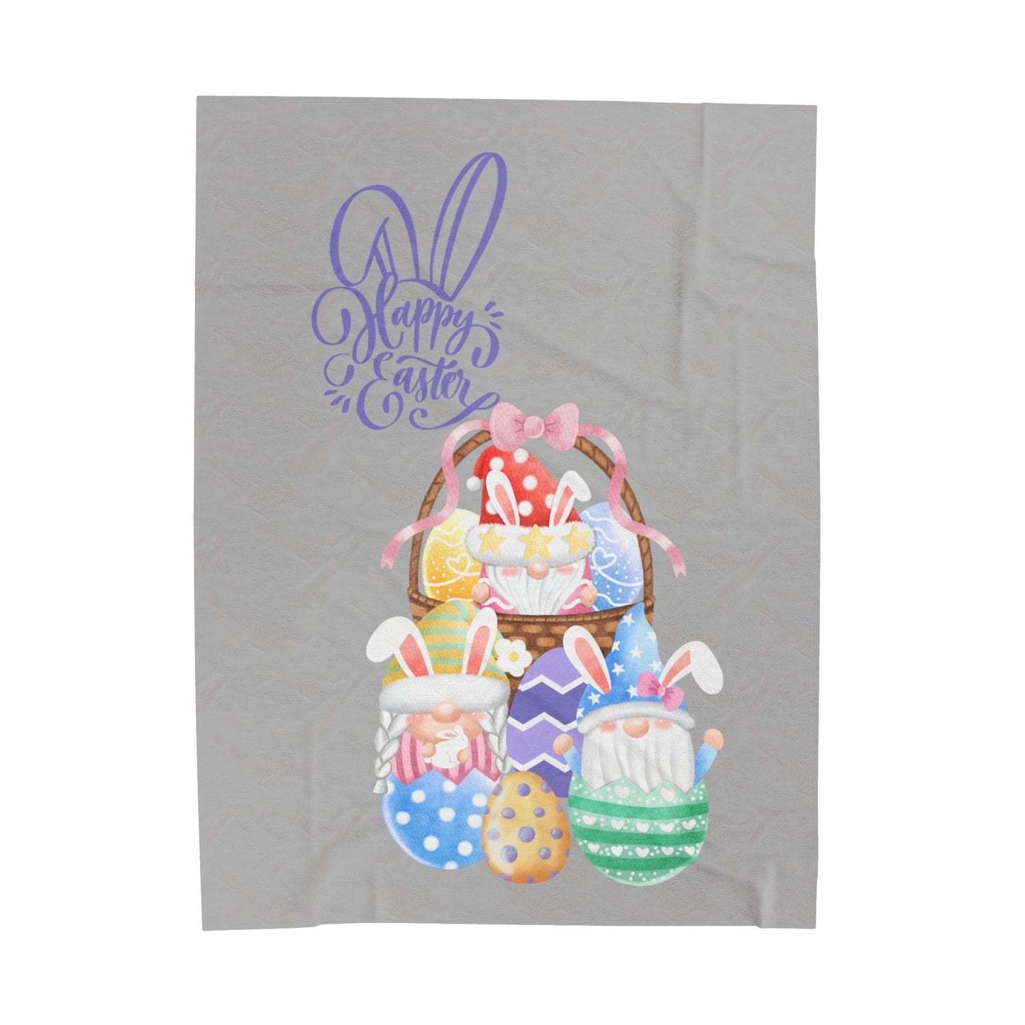 Happy Easter Velveteen Plush Blanket