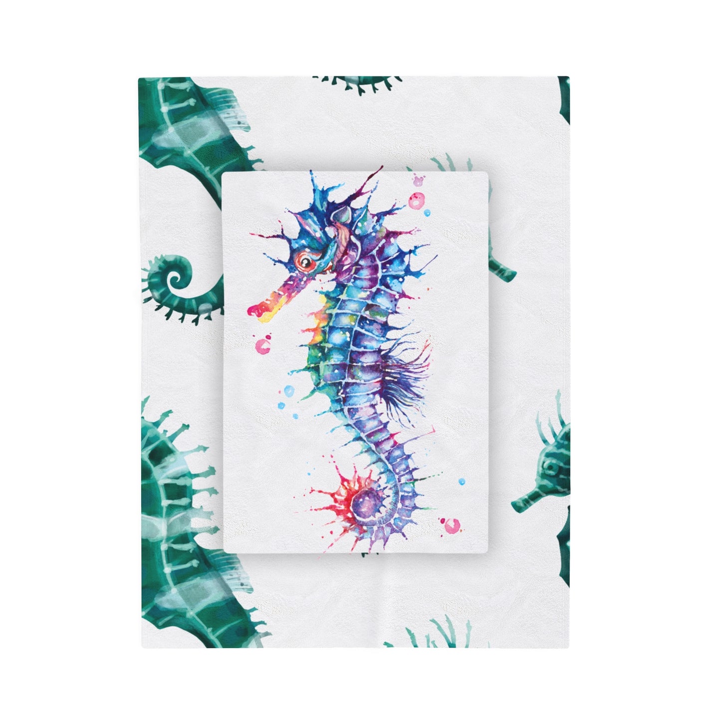 Seahorse Velveteen Plush Blanket