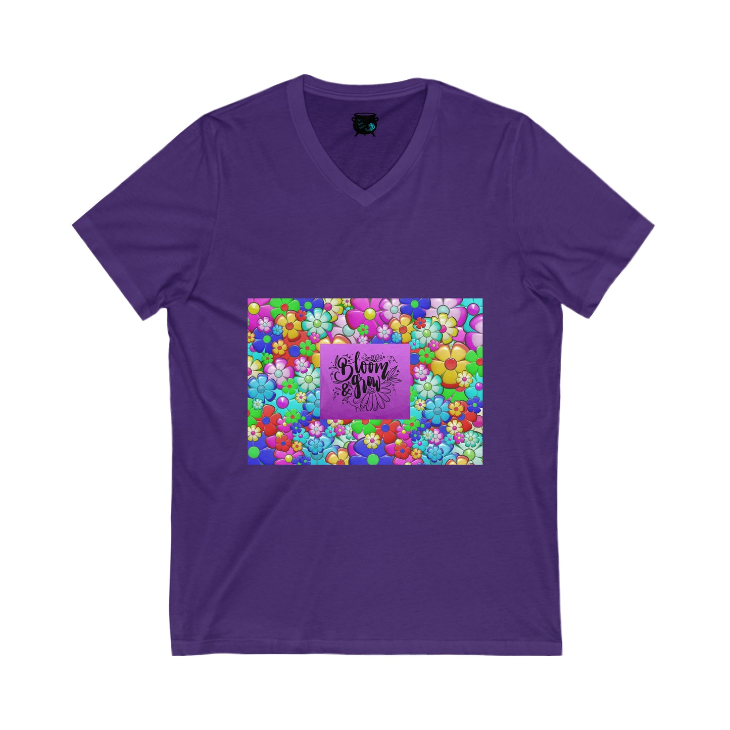 Bloom & Grow Unisex Jersey Short Sleeve V-Neck Tee