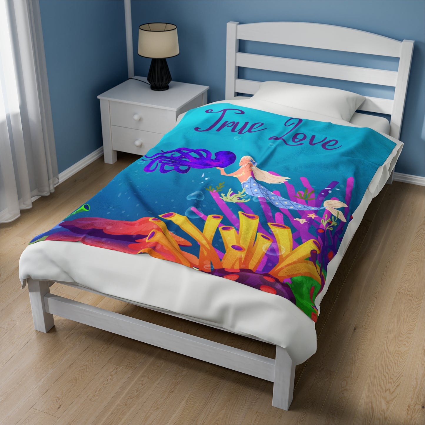 True Love Mermaid Velveteen Plush Blanket