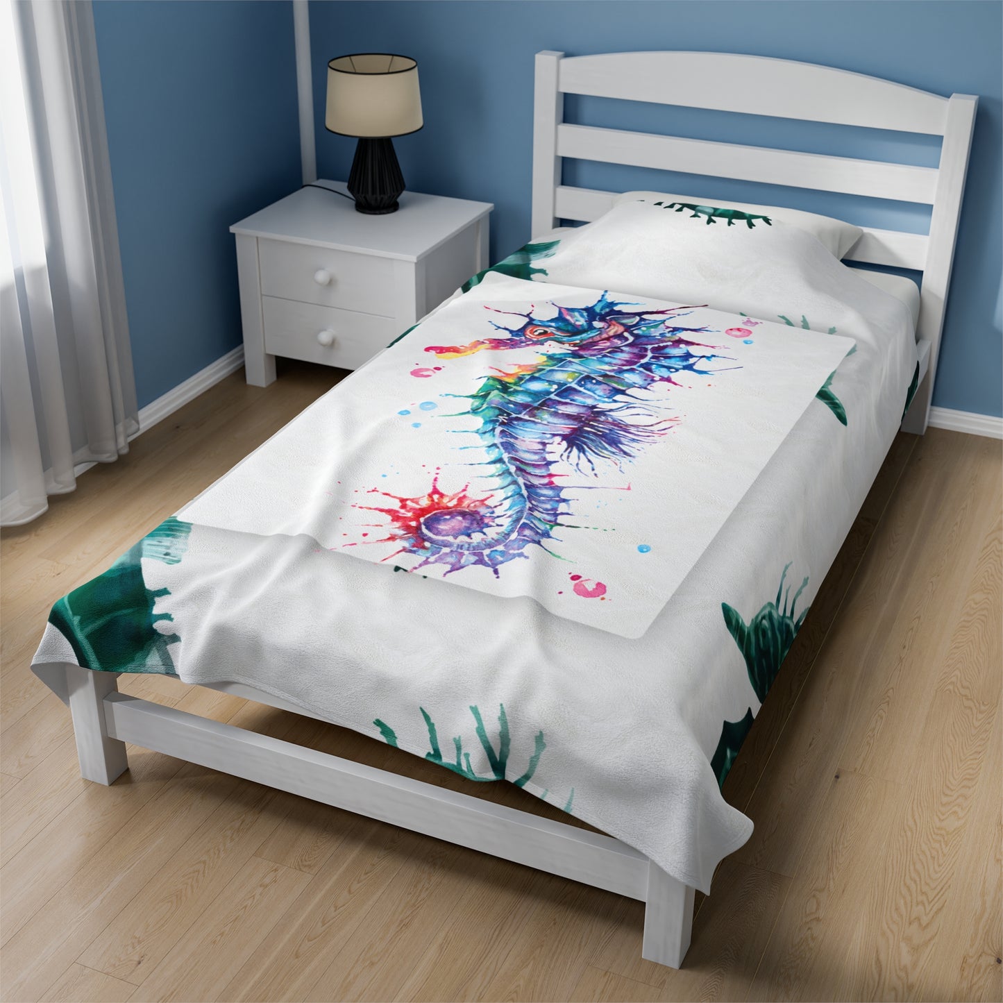 Seahorse Velveteen Plush Blanket