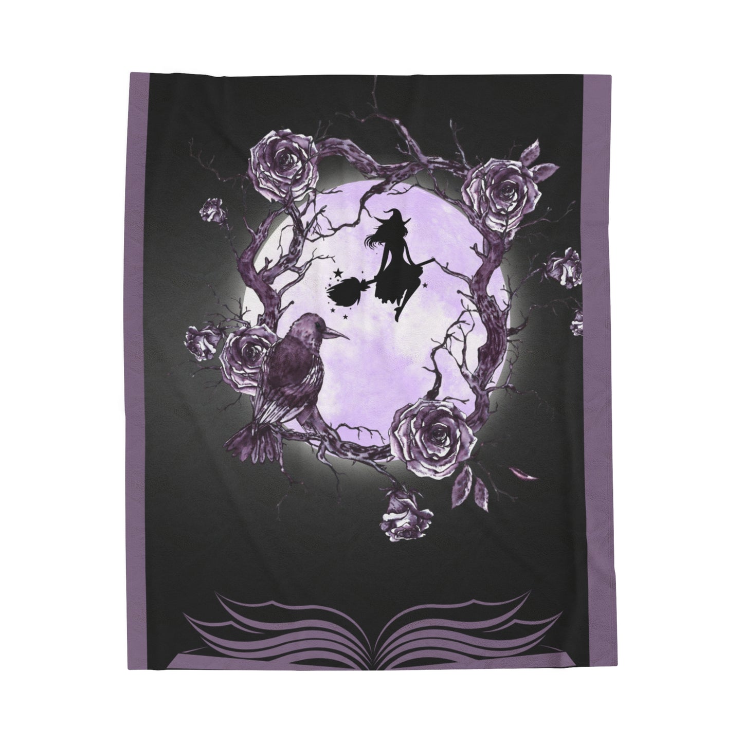 Witch on the Moon Velveteen Plush Blanket