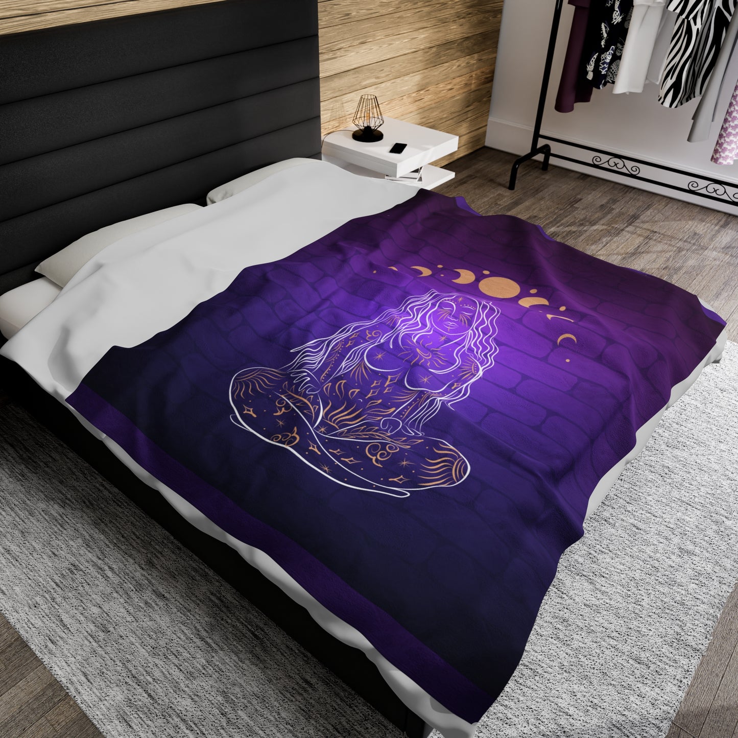 Moon Goddess Velveteen Plush Blanket