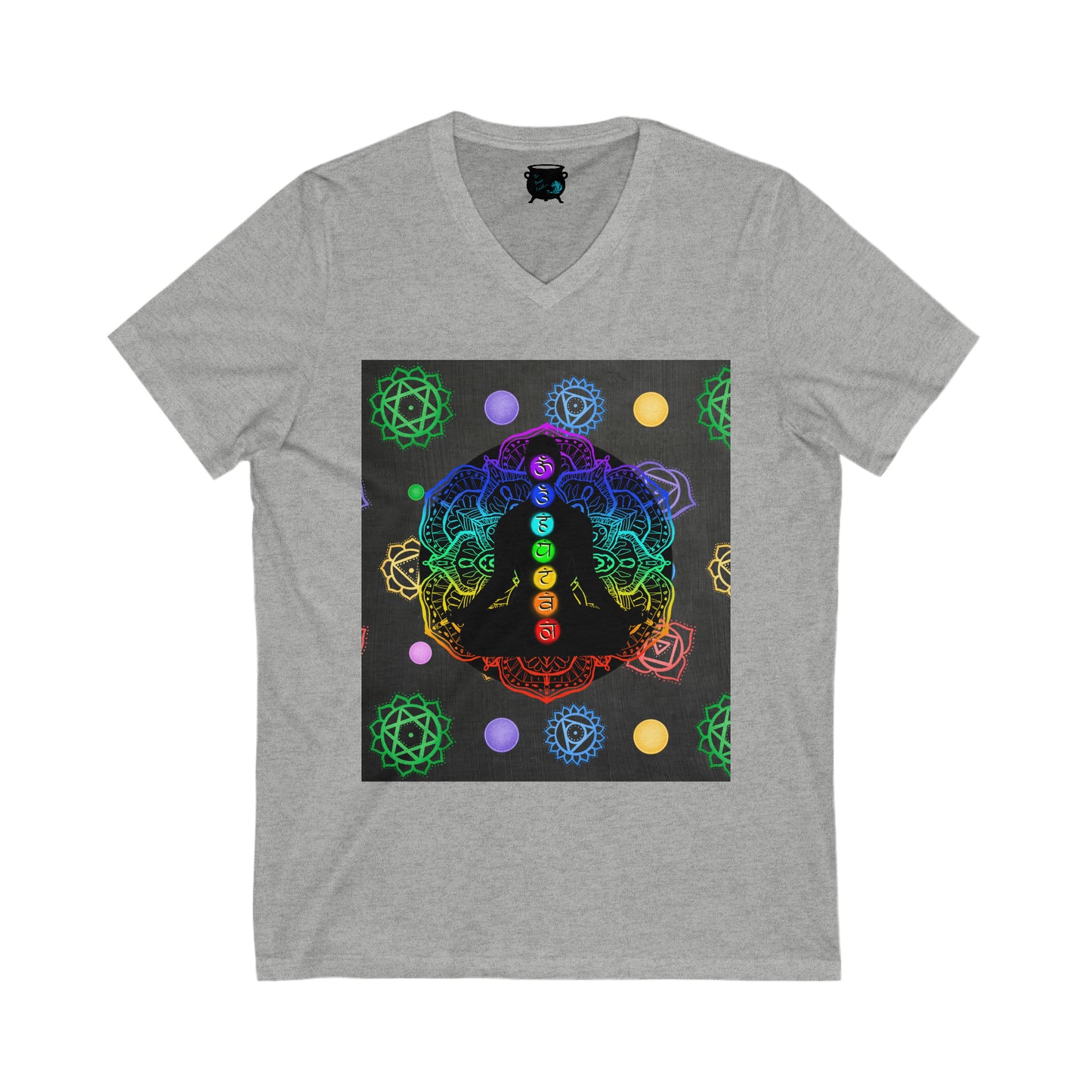 Chakra Meditator Unisex Jersey Short Sleeve V-Neck Tee