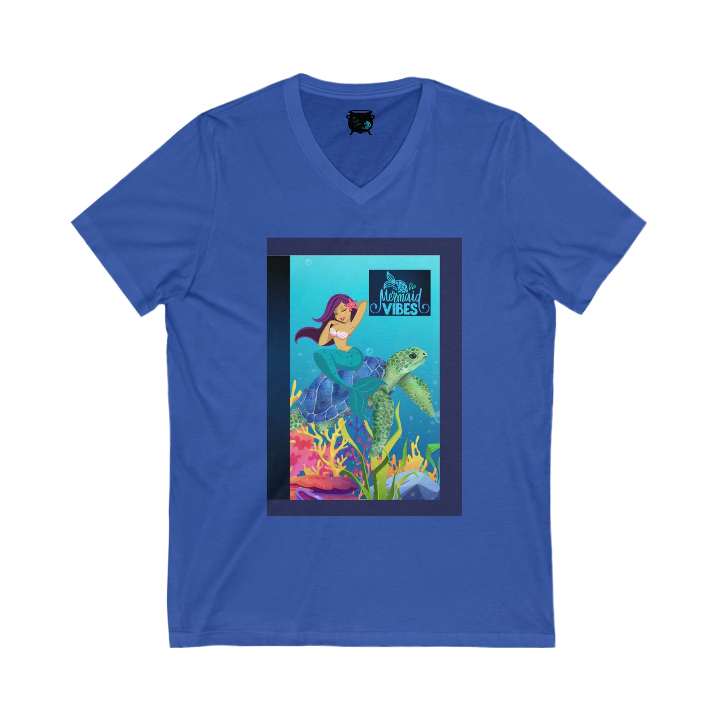 Mermaid Vibes Unisex Jersey Short Sleeve V-Neck Tee