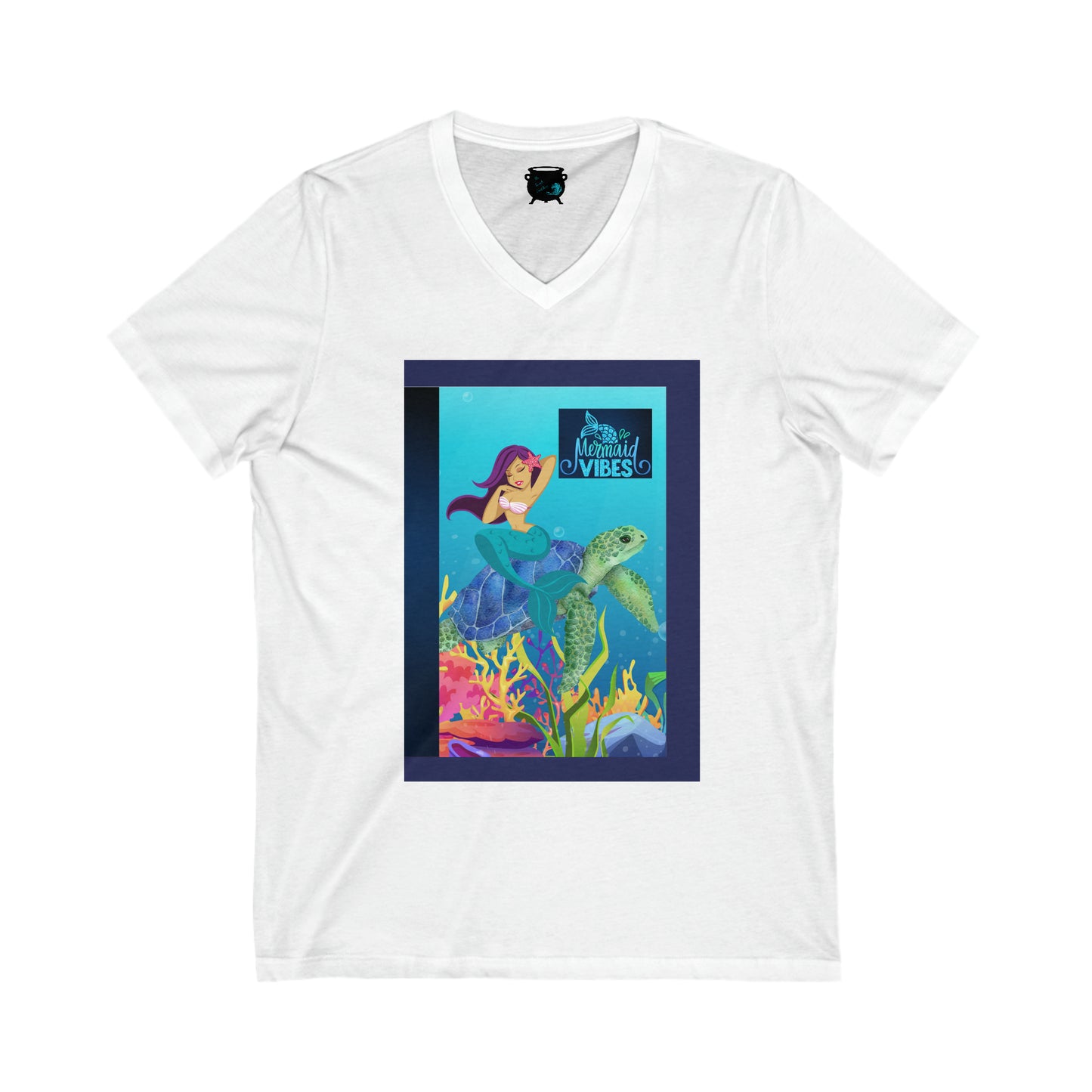 Mermaid Vibes Unisex Jersey Short Sleeve V-Neck Tee