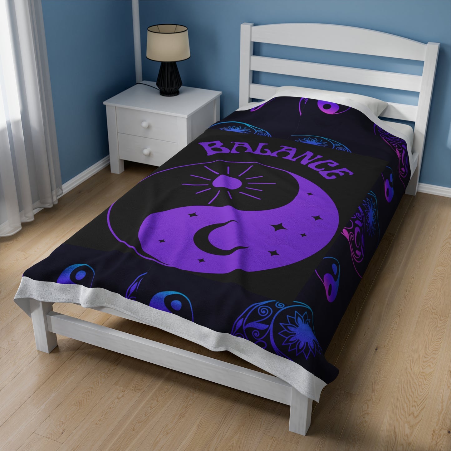 Balance Ying Yang Velveteen Plush Blanket