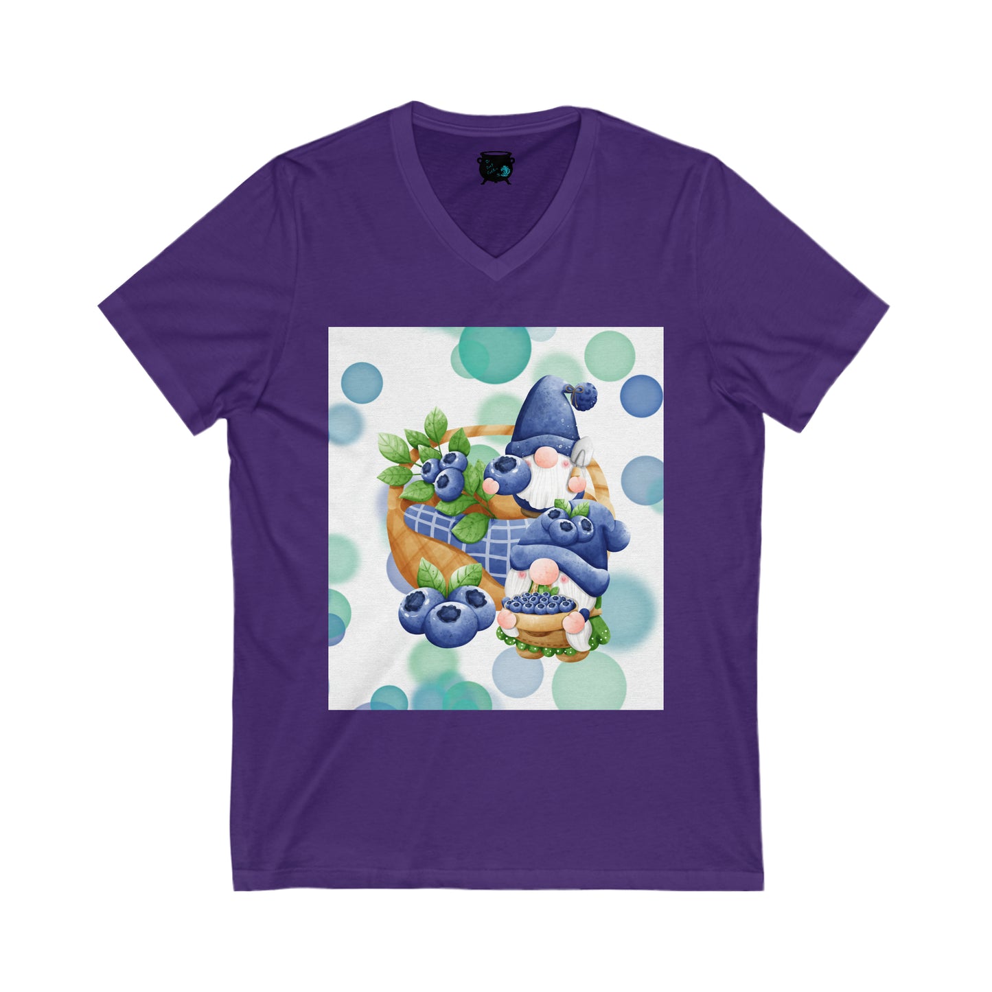 Blueberry Gnomes Unisex Jersey Short Sleeve V-Neck Tee