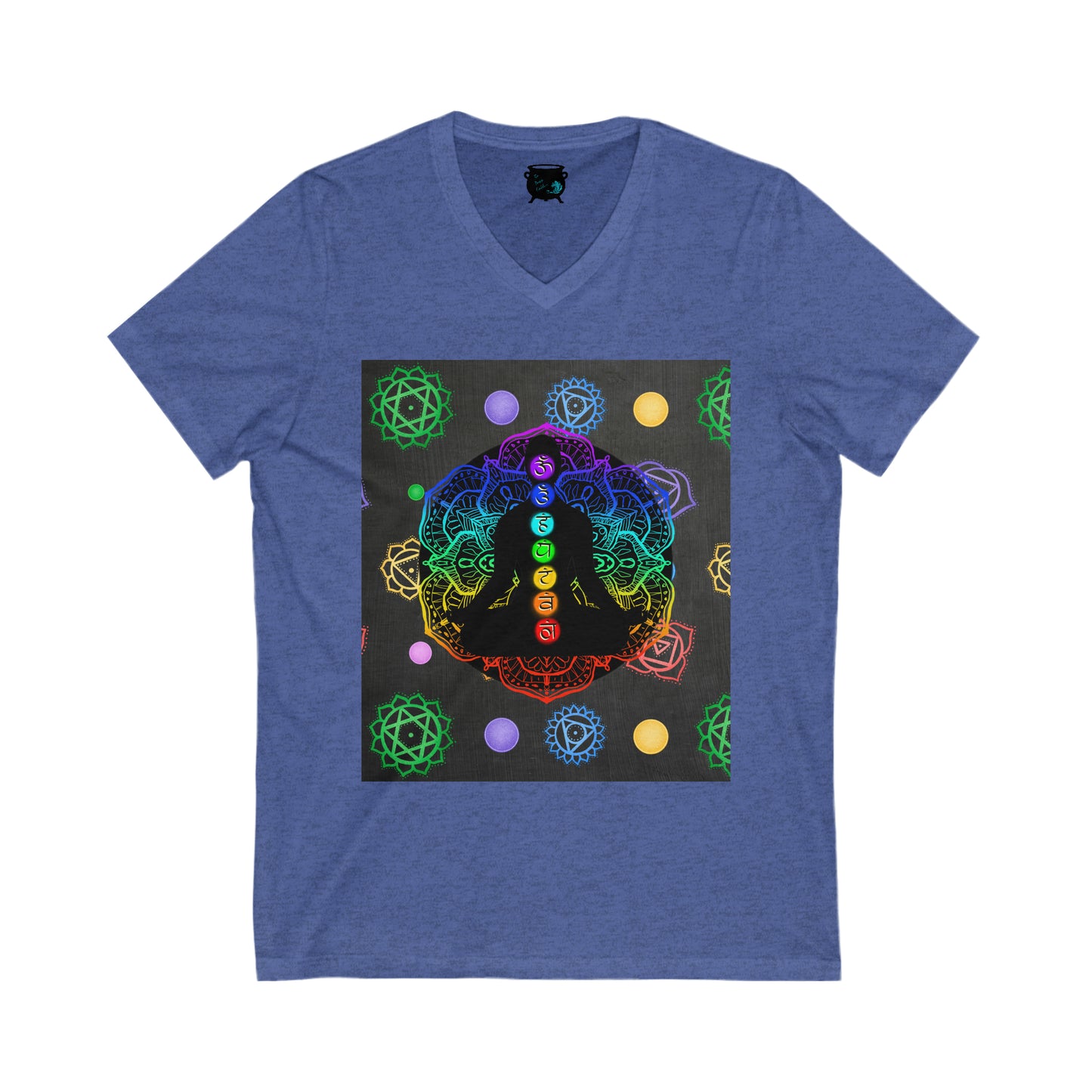 Chakra Meditator Unisex Jersey Short Sleeve V-Neck Tee