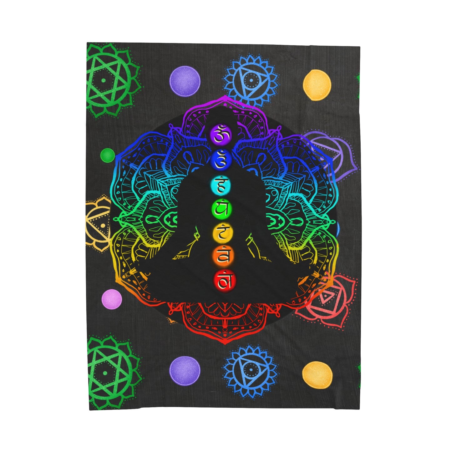 Chakras Meditator Velveteen Plush Blanket