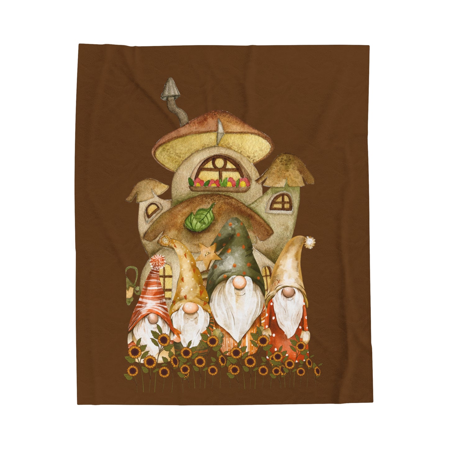 Retro Gnomes Velveteen Plush Blanket