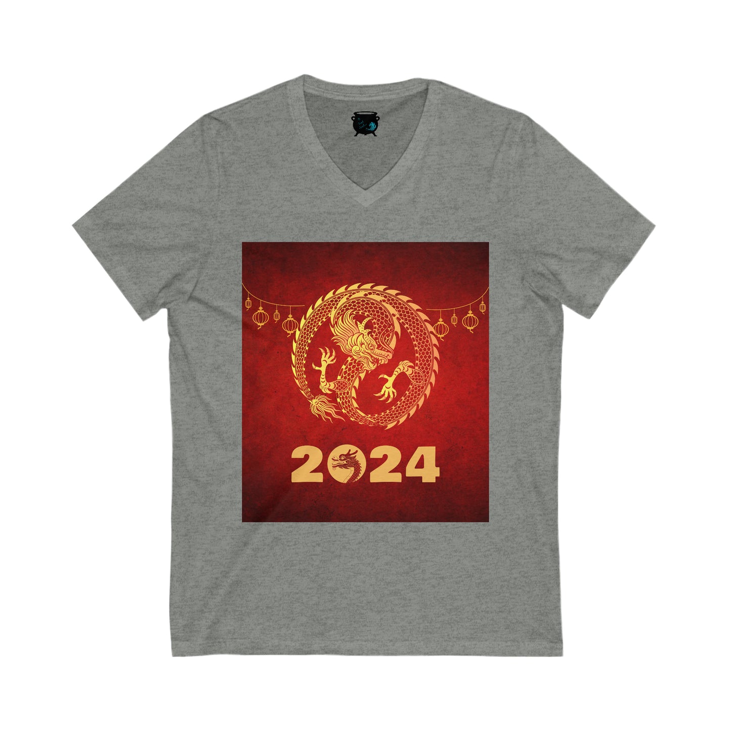 Year of the Dragon 2024 Unisex Jersey Short Sleeve V-Neck Tee