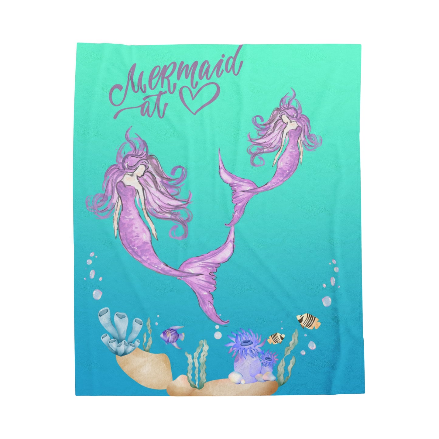 Mermaid at Heart Velveteen Plush Blanket