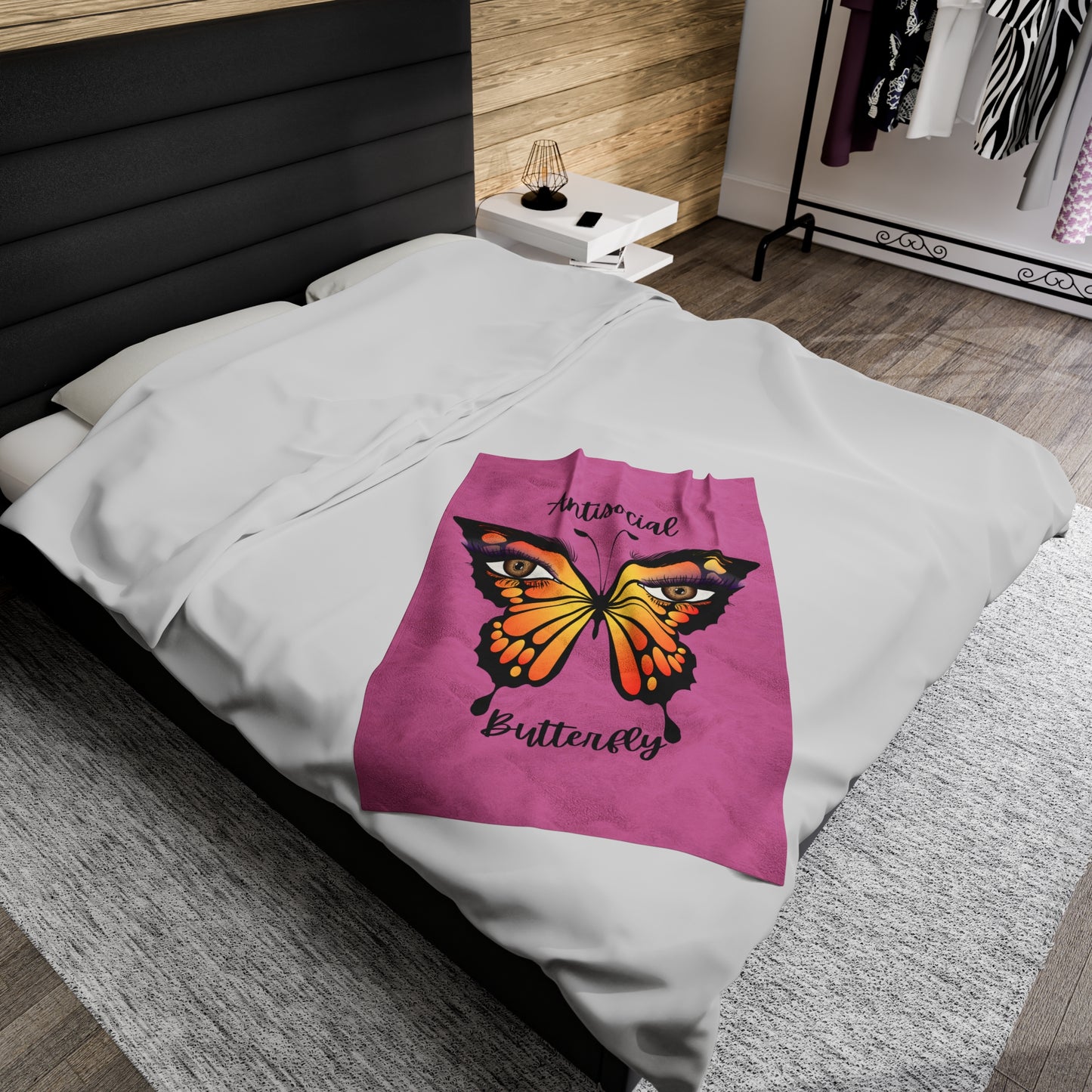 antisocial butterfly Velveteen Plush Blanket