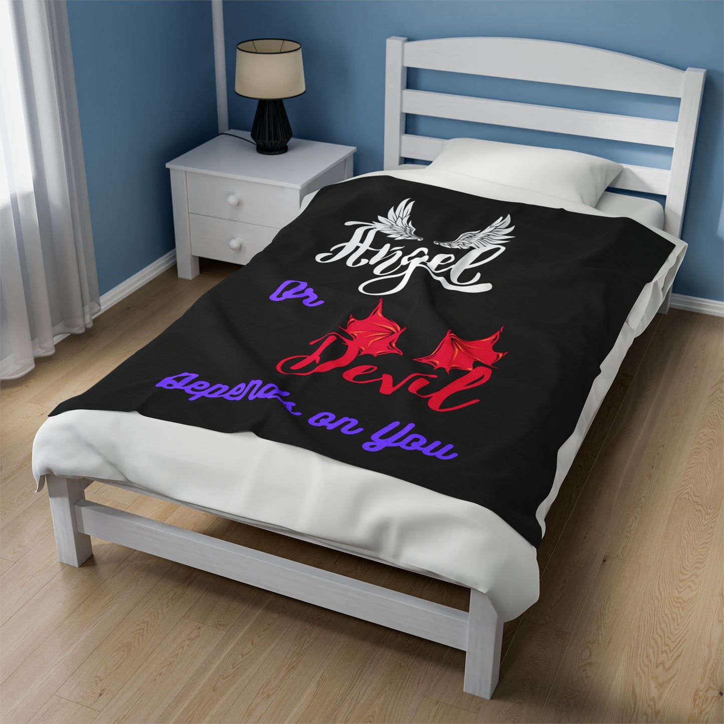 Angel or Devil Velveteen Plush Blanket