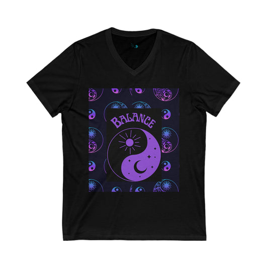 Balance Ying Yang Unisex Jersey Short Sleeve V-Neck Tee