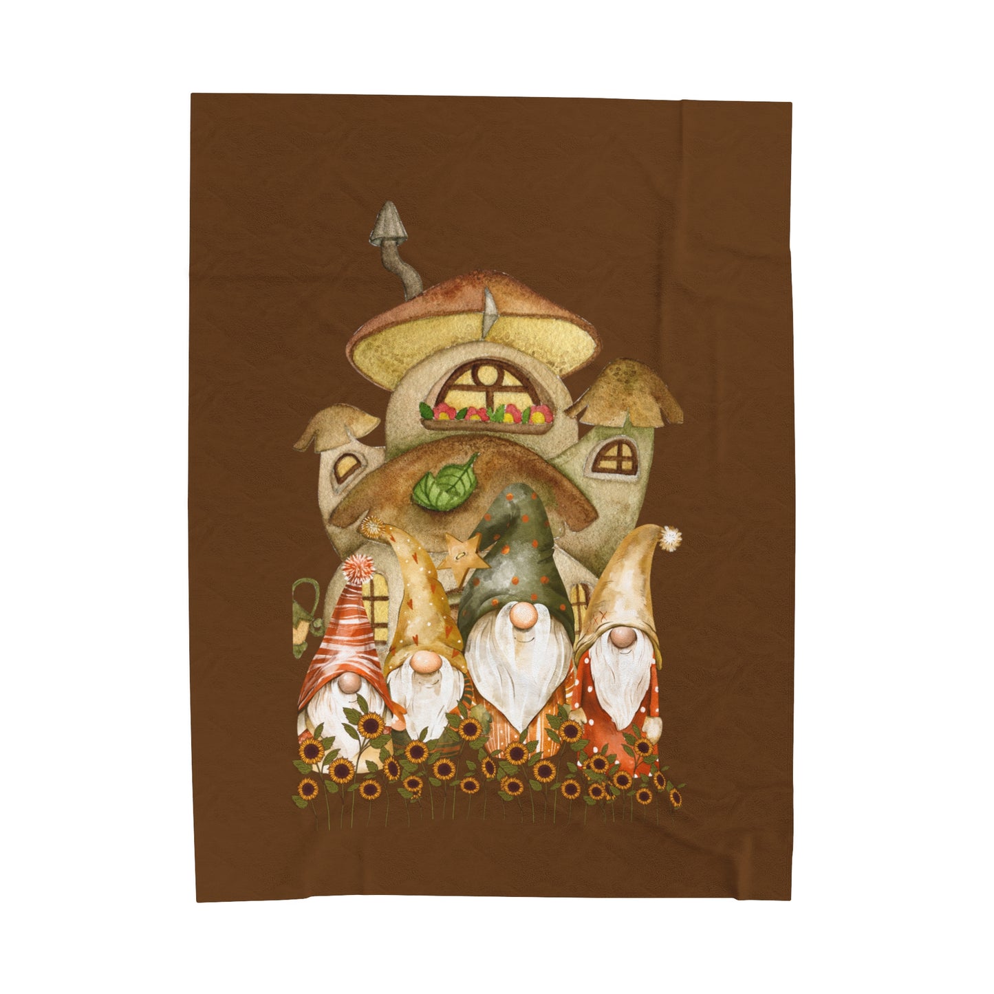 Retro Gnomes Velveteen Plush Blanket