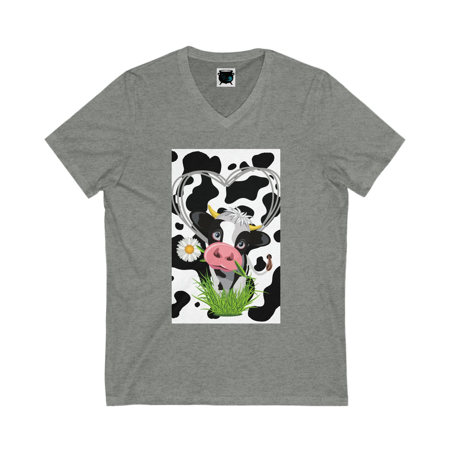 Cow Love Unisex Jersey Short Sleeve V-Neck Tee