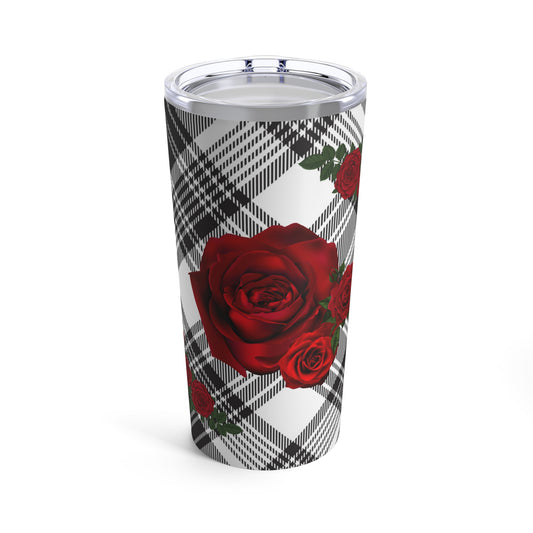 Rose Plaid Tumbler 20oz