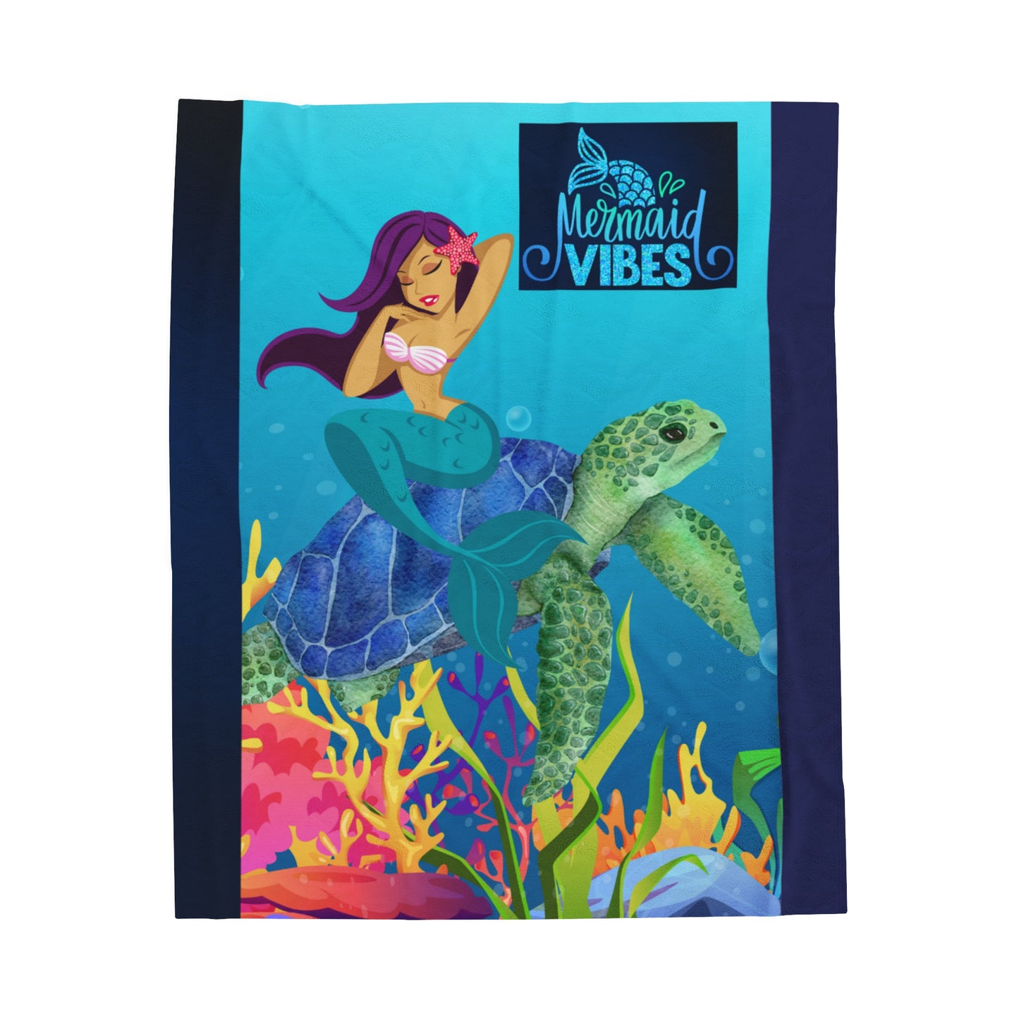 Mermaid Vibes Velveteen Plush Blanket