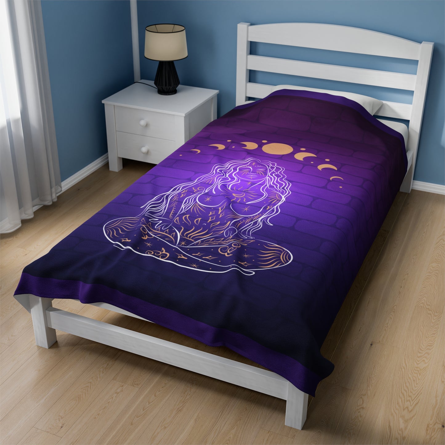 Moon Goddess Velveteen Plush Blanket