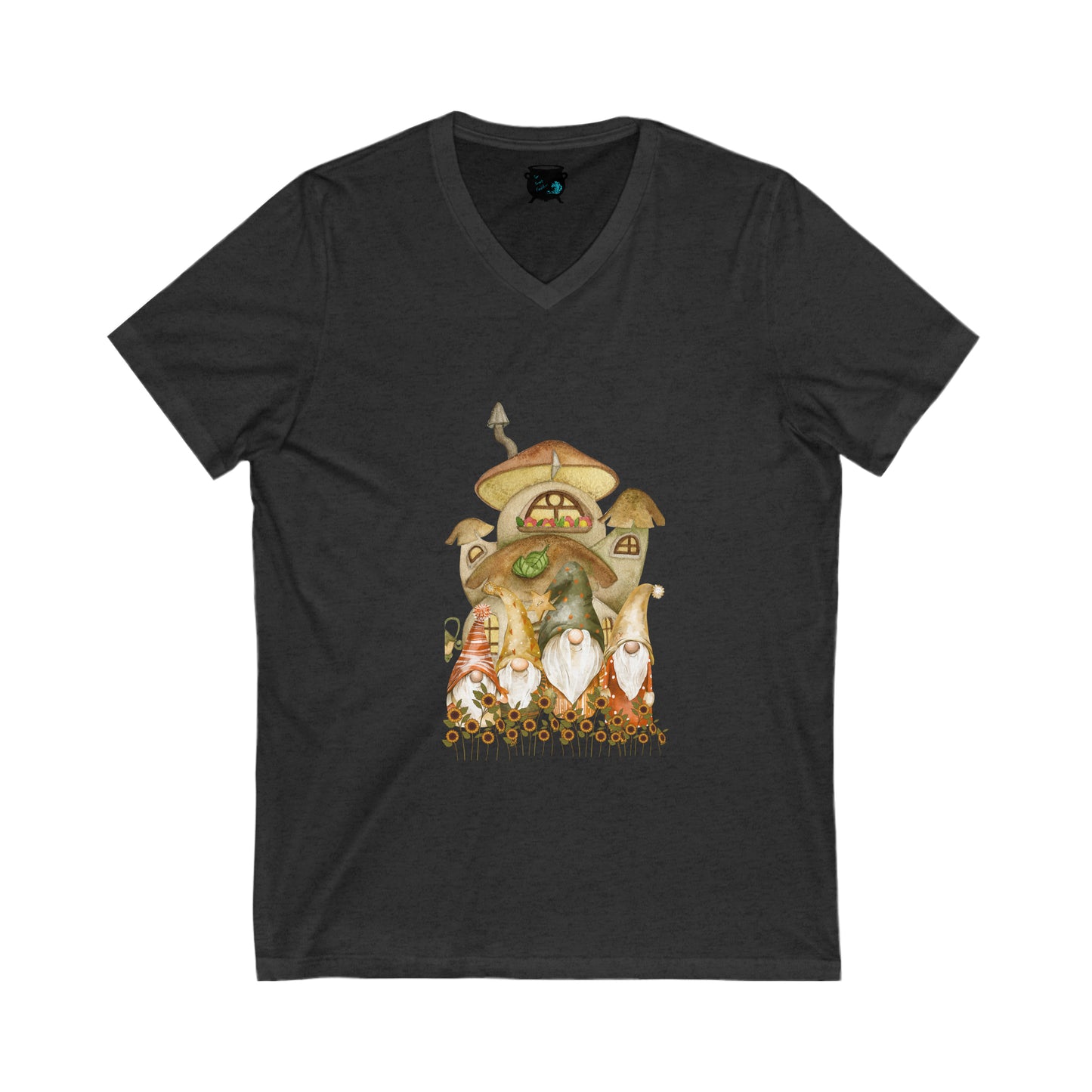 Retro Gnomes Unisex Jersey Short Sleeve V-Neck Tee