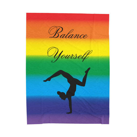 Balance Yourself Yoga Velveteen Plush Blanket