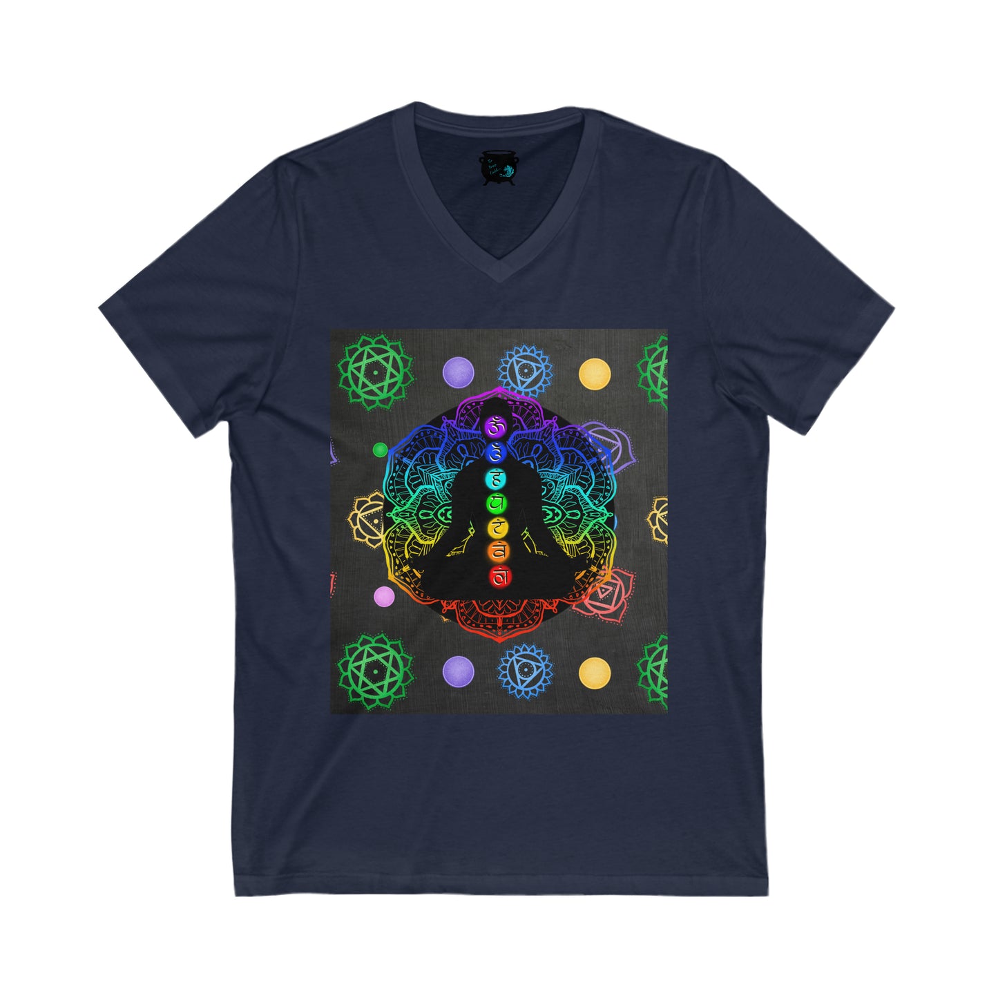 Chakra Meditator Unisex Jersey Short Sleeve V-Neck Tee