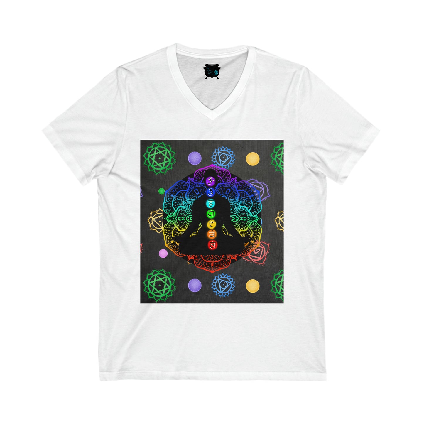 Chakra Meditator Unisex Jersey Short Sleeve V-Neck Tee