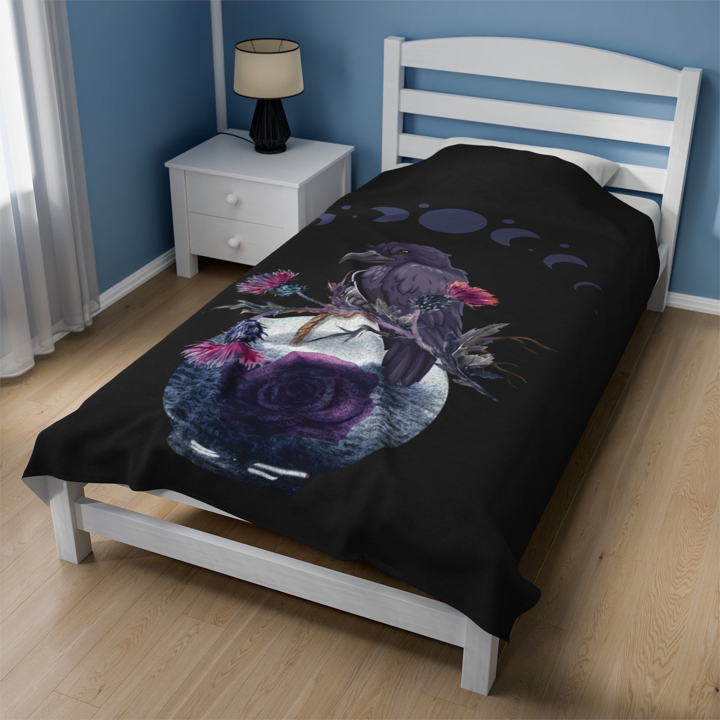 Raven Moon Velveteen Plush Blanket