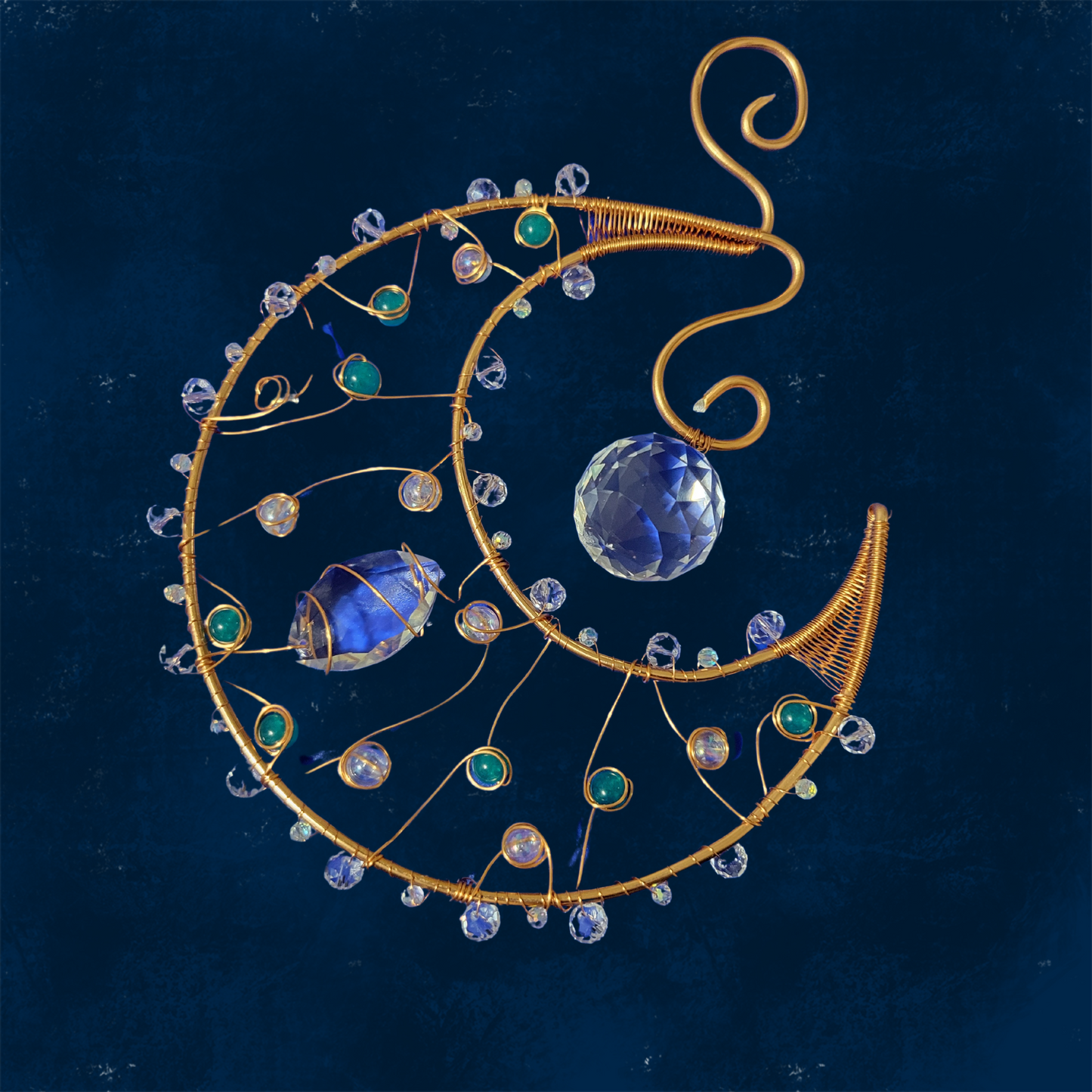 COPPER TURQUOISE FAIRY BUBBLE MOON SUNCATCHER IP100